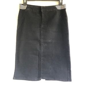 Distressed Black Pencil Skirt